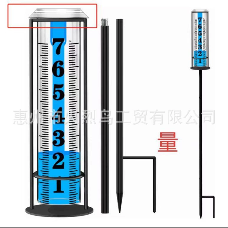 Трансграничная горячая распродажа Rain Gauge Дождеммер наружное стекло Дождеммер с сваи Двор Двор Дождеммер Искусственный
