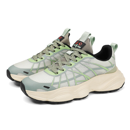 Men's 2025 Spring Mesh Breathable Work Safety Thick Sole Comfort Sports Casual Shoes for Men Dad Shoes