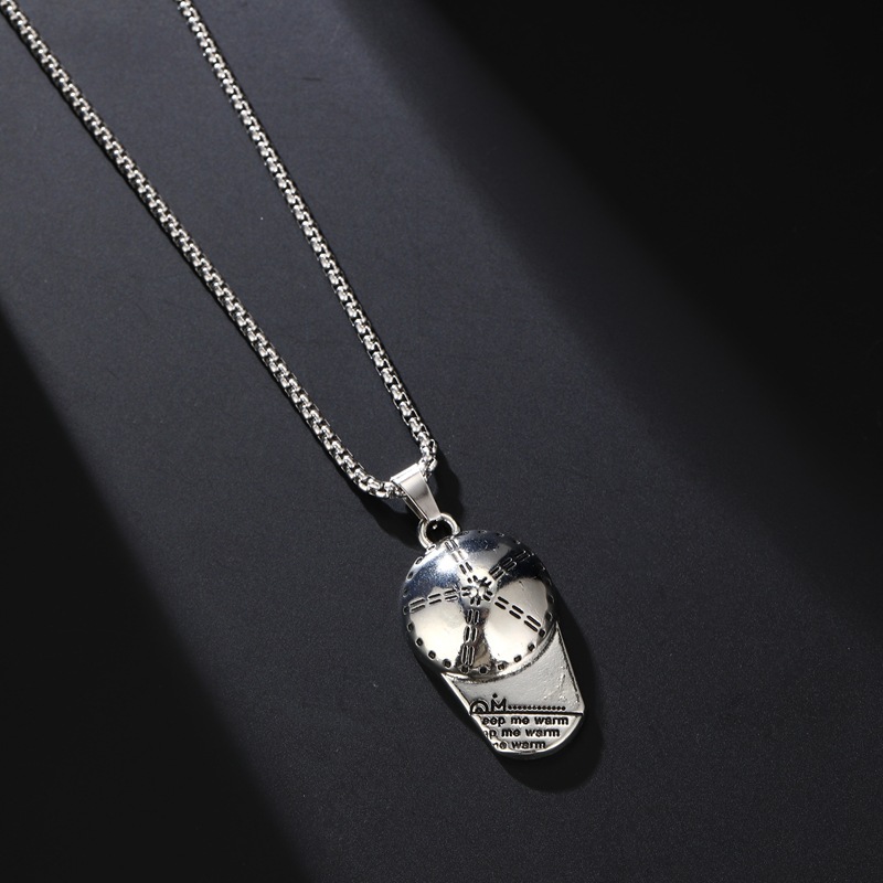 European and American personality cap stainless steel necklace hip hop rock baseball hat alloy pendant men's pendant jewelry