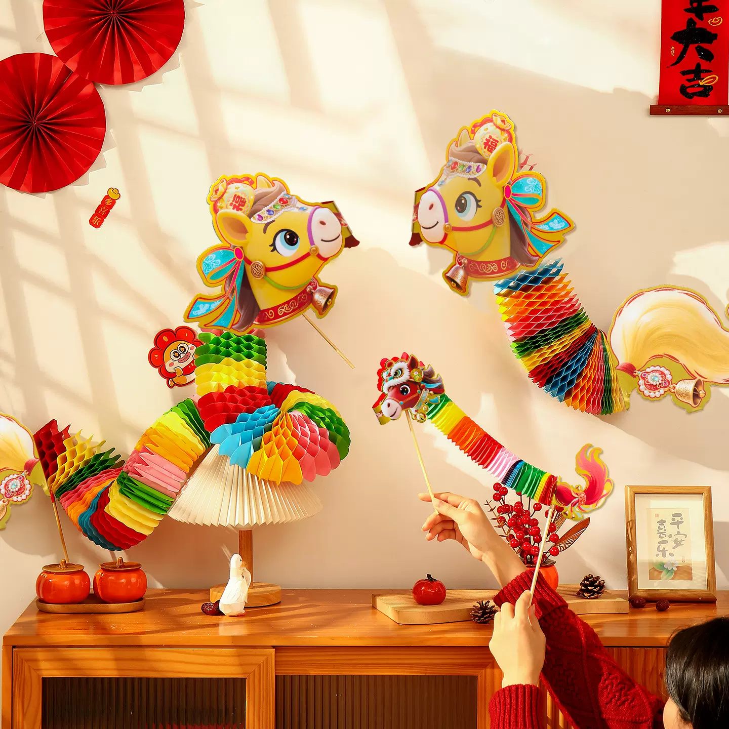 2026新年元旦灯笼儿童马年舞龙装饰手工diy花灯宫灯手提龙灯礼物