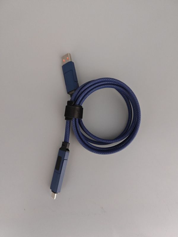 数显四合一充电线二拖二数据线100W适用苹果15华为LED显示实时|undefined