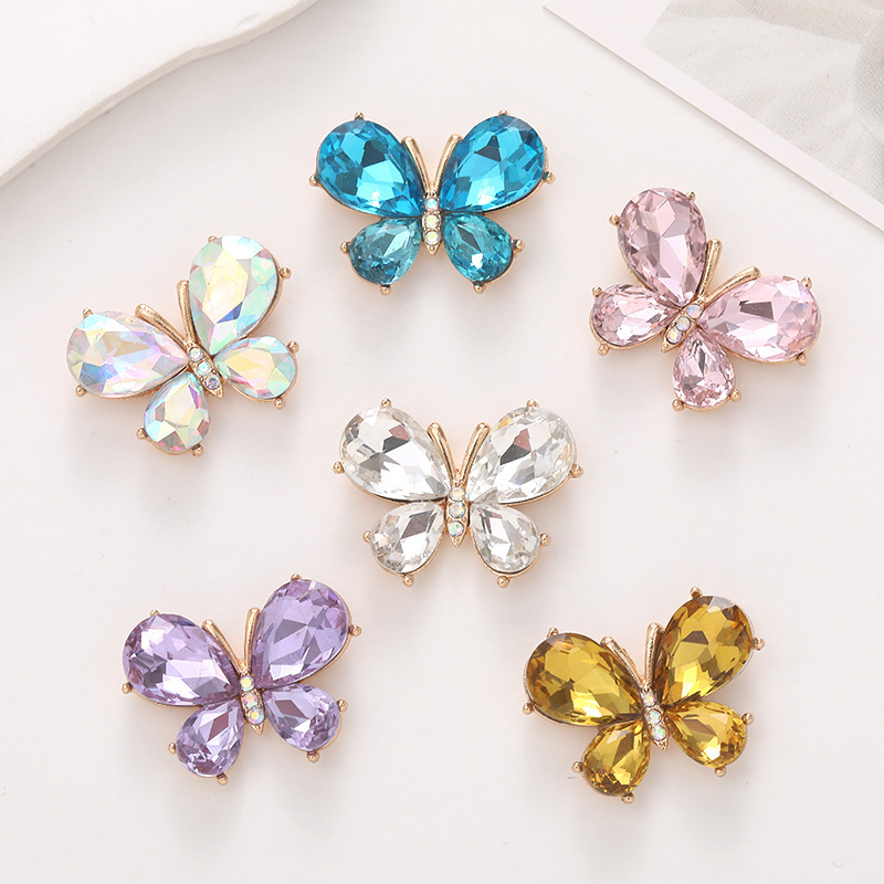 Yi Lian New Crystal Gem Butterfly Hole Shoes DIY Accessories Mobile Phone Shell Beauty Sticker Drill Zinc Alloy Drill Yi Lian New Crystal Gem Butterfly Hole Shoes DIY Accessories Mobile Phone Shell Beauty Sticker Drill Zinc Alloy Drill
