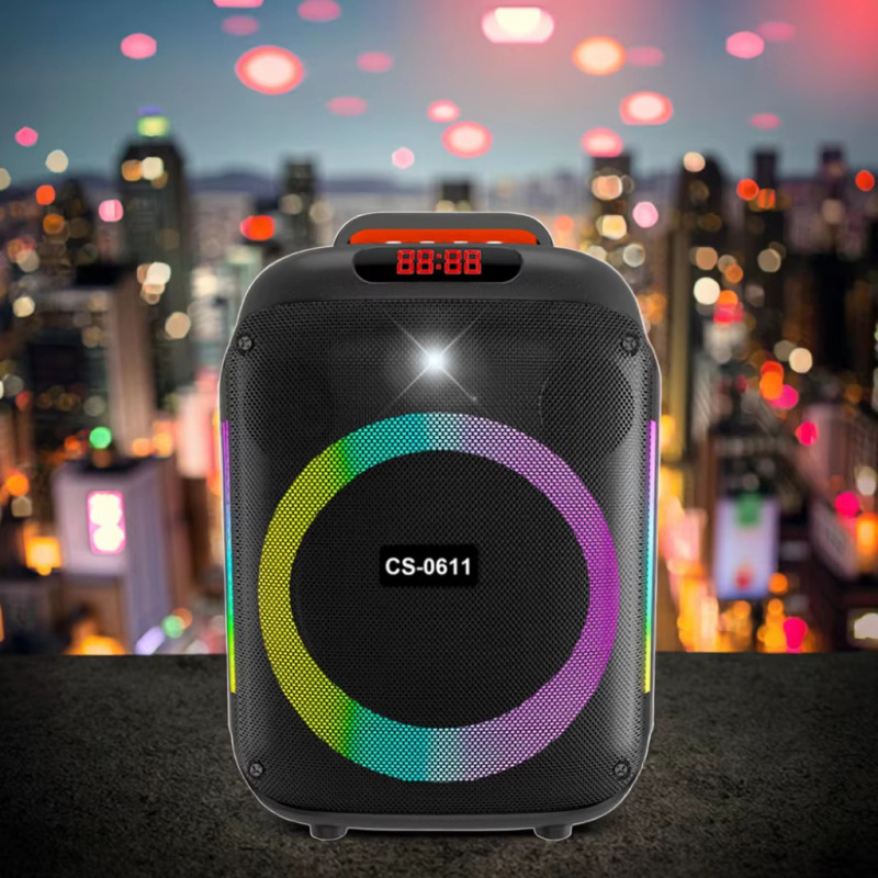 新款品牌6.5寸迷你炫酷灯type-c充电移动便携蓝牙户外广场舞音箱|undefined