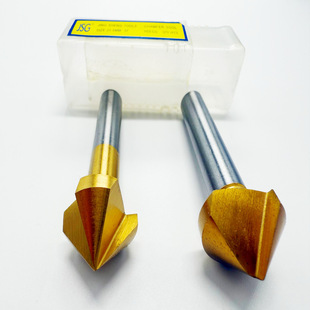 Cobalt-plated titanium chamfered knife M35 straight shank 3-blade chamfered drill chamfered 25*90 degrees 60 degrees 120 degrees factory wholesale