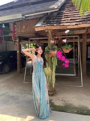 ボヘミアンホリデードレス女性の夏の新しいフレンチスタイル旅行写真撮影シーサイドビーチドレス気質ロングスカート