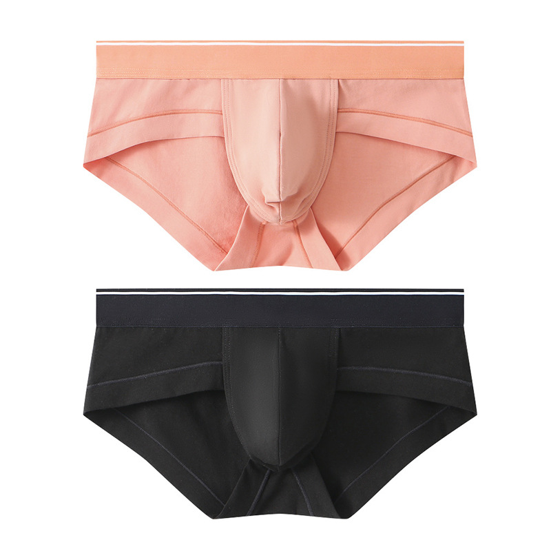 Pantalones de algodón para hombres, pantalones de triángulo transpirables, bolsillos convexos en U, cintura baja, pantalones de triángulo jóvenes sexy para hombres