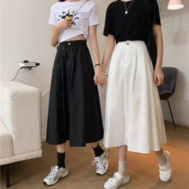 小个子150白色工装半身裙女145显高穿搭配155高腰A字中长款伞裙
