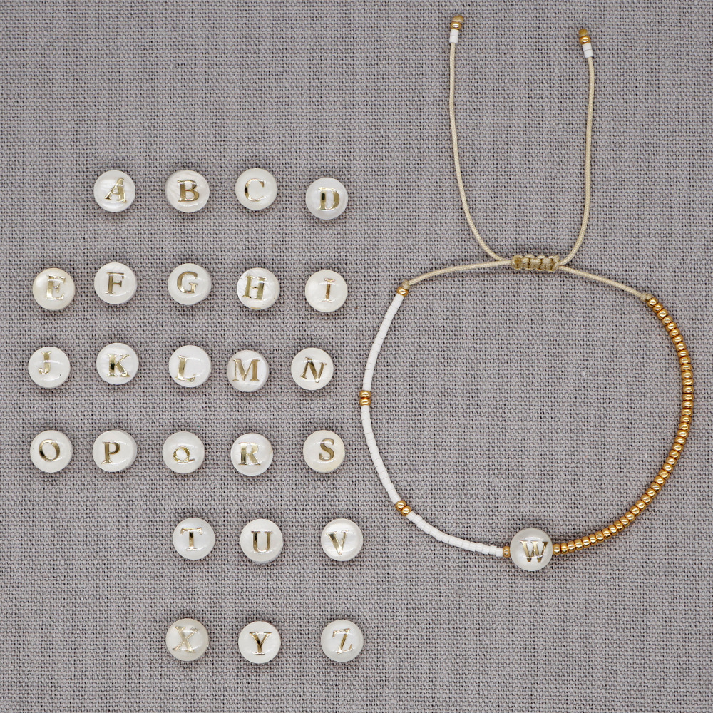 Letter Pattern Simple Style Letter Glass Bead Bracelets For Women