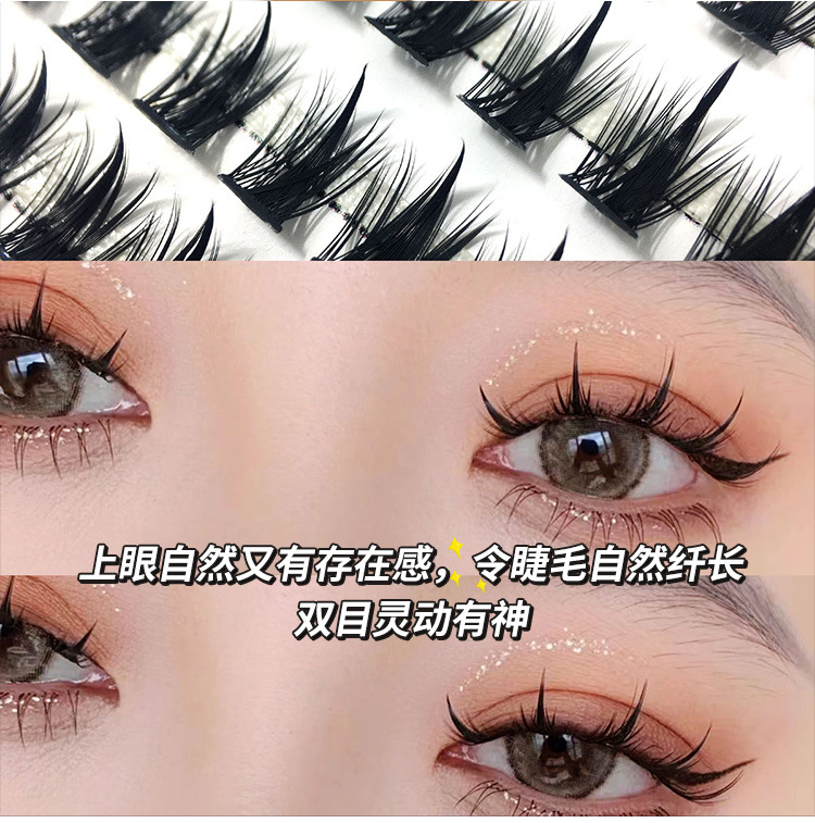 LODO's ten-row tower-pointed wheat ear eyes Barbie comic style thick, realistic and natural wide-stem false eyelashes Item Picture