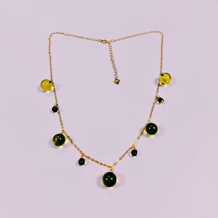 4Mm9Mm Mexican Blue Amber S925 Silver Necklace Pendant Starry Sky Necklace 3A Water Purification High Quality Hot Selling Model