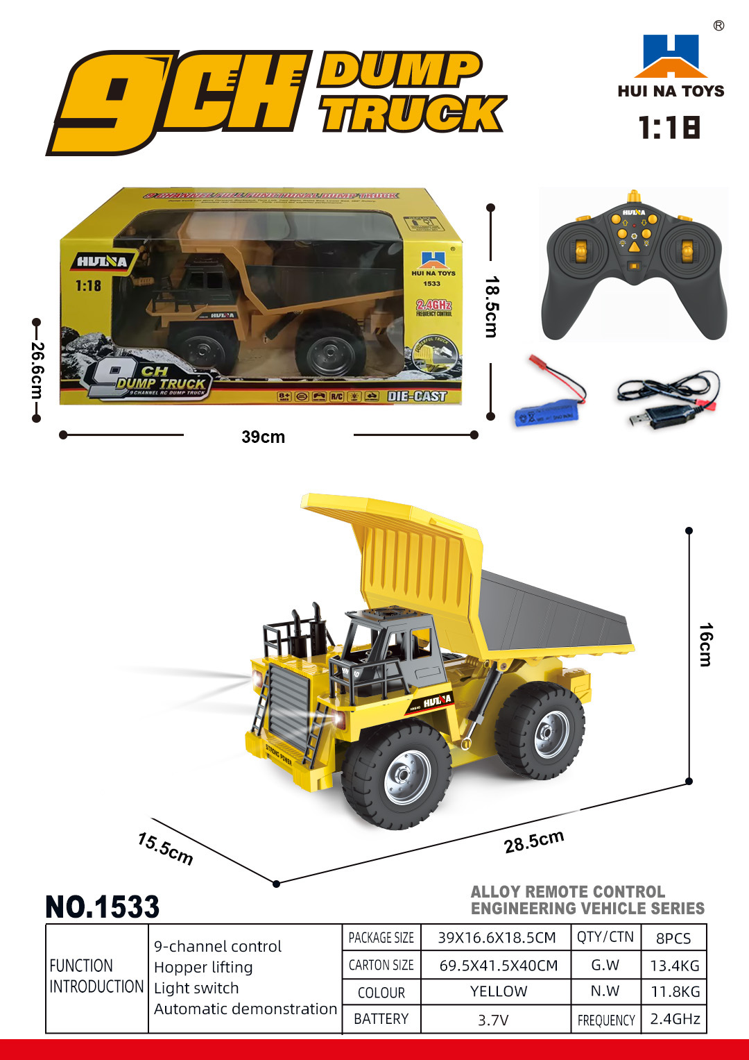 Selección estricta transfronteriza 1: 18 aleación de simulación eléctrica carro plano camión de bomberos camión de ingeniería camión juguetes de control remoto