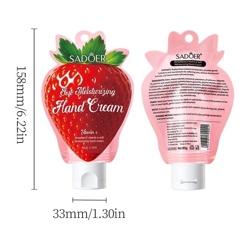 SADOER Grass Inglés Fruit Humectant Hand Cream Bolsa anti-seco - agrietamiento humectante Hand Cream transfronterizo explosión image 6
