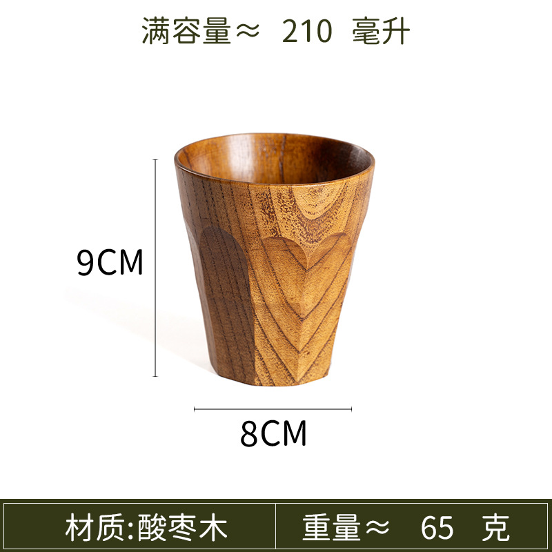 Fuente de productos domésticos de madera de jujube ácido todo tipo de tazas de madera de sake tazas de agua de madera sólida tazas de té de barriga tazas de té de restaurante