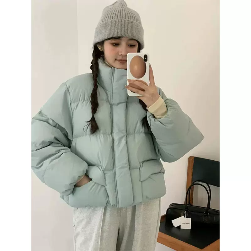 现货 短款白鸭绒羽绒服女款高端女韩版外套韩系东大门设计上衣e*g