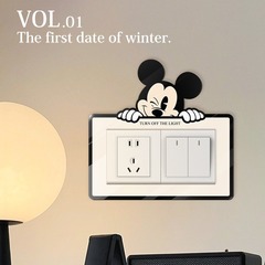 スイッチは家庭用コンセントの枠カバーを貼ります。