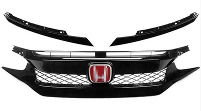 10Th Generation Civic Hatchback Modified Front | Big Surrounded - 21-civic-hatchback-tr-mid-net-mirror-red-label