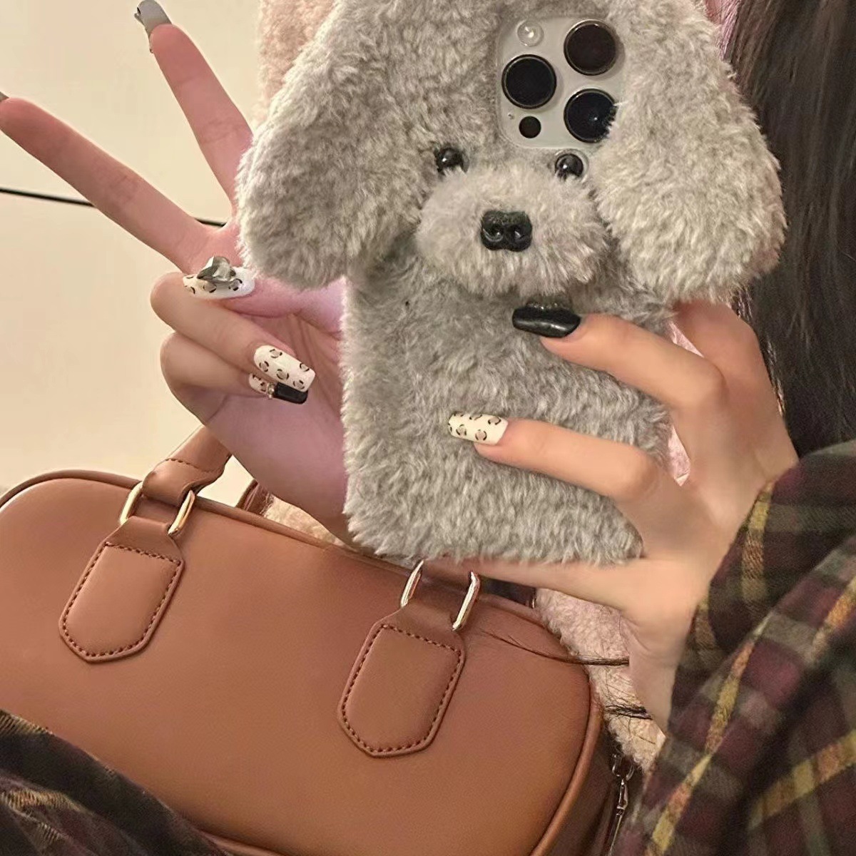 iPhone Applicable Brands Tpu Plush Dog Cute Sweet Simple Style Phone Cases Phone Accessories