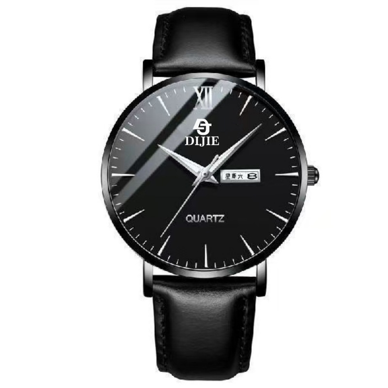 Ultra-dünne Kalender-Herrenuhr mit Beleuchtung, Quarzwerk, modische wasserdichte Uhr für Schüler, trendy Herrenuhr für Mittel- und Oberschüler