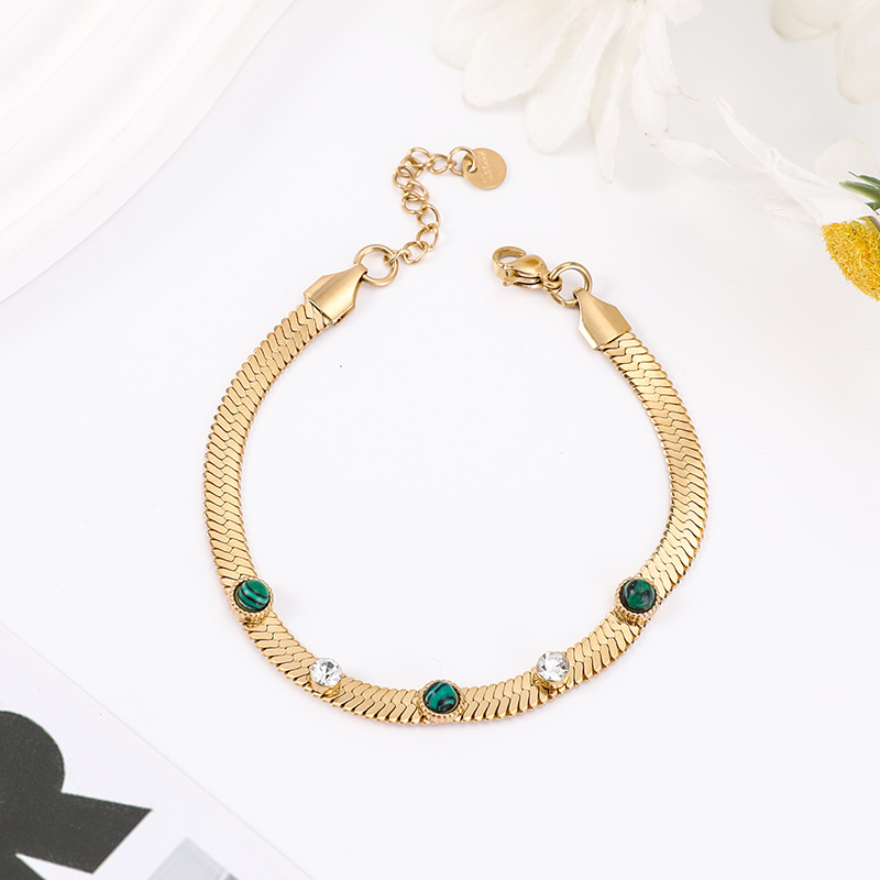 1 Piece Quantity Retro Classic Style Geometric 304 Stainless Steel Snake Chain Bracelets In Bulk