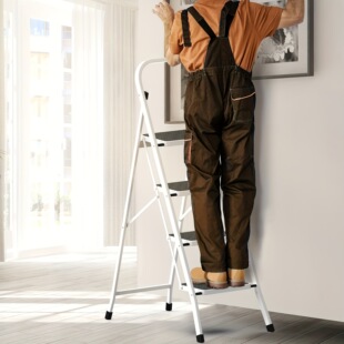 New Cross-Border Foldableable 2/3/4 Level Metal Ladder with Reinforced Handrails Without Pulleys