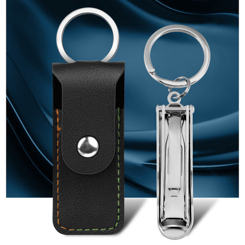 Stainless steel nail clipper, ultra-thin, portable, foldable, single pack, nail clipper with keychain, household use