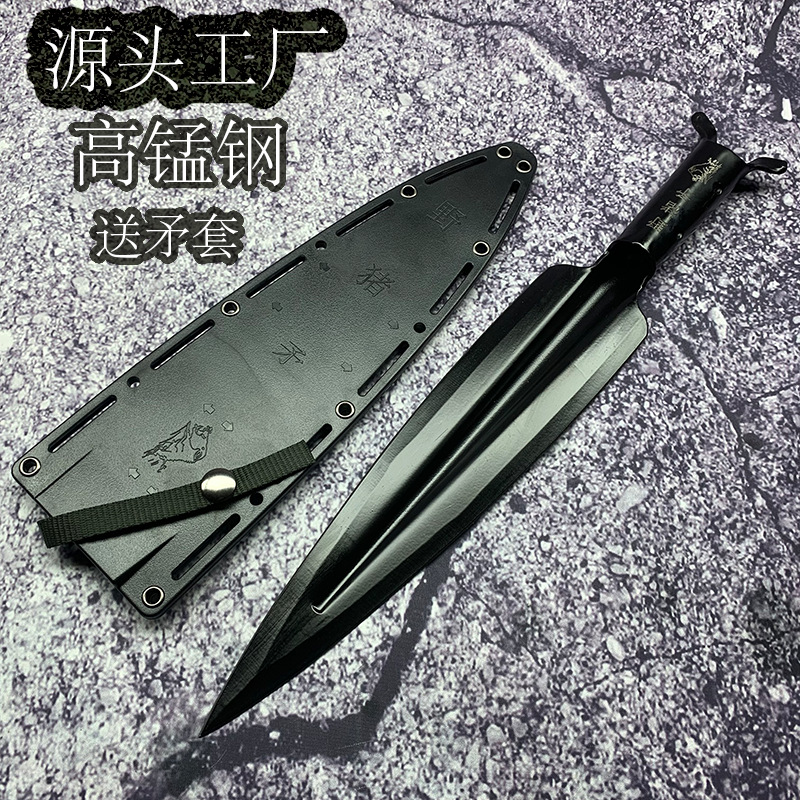 工厂直销祖鲁矛头户外枪头全钢多功能一体手把肉锋利露营防身刀