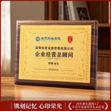 雅致花紋獎牌牌匾定制企業授權牌榮譽頒獎典禮嘉獎證書會長牌設計