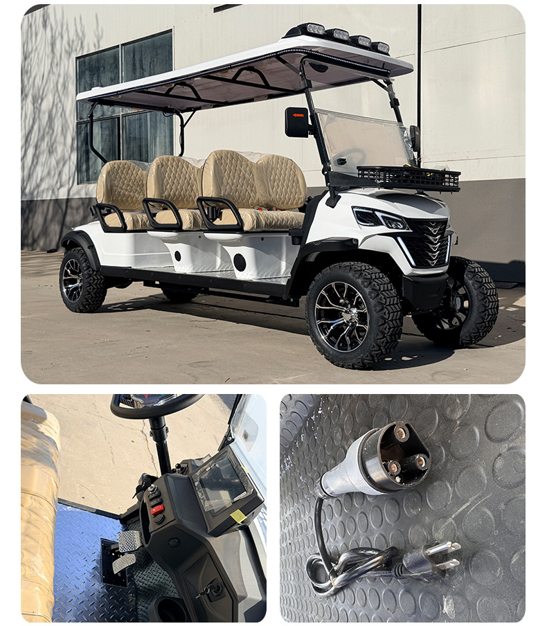 4-6 Seat Electric Golf Cart, Four-Wheel Scenic Spot Sightseeing Car, Shuttle Reception, House Viewing Patrol Car, Golf Cart