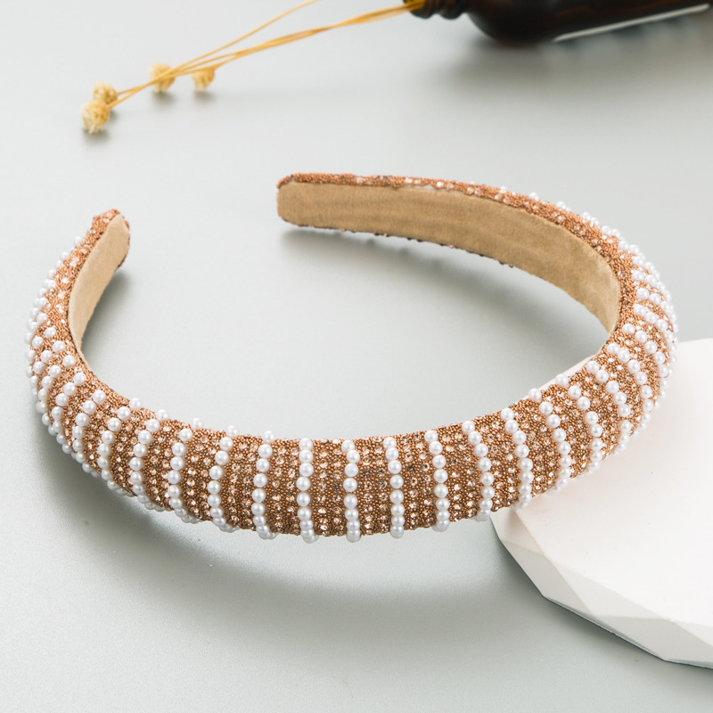 Mode Geometrisch Tuch Künstliche Perlen Strasssteine Haarband display picture 3