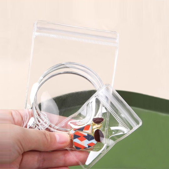 Jewelry Sealed Bag Anti-oxidation Thickened Transparent PVC Self-sealing Transparent Jewelry Portable Pinch Storage