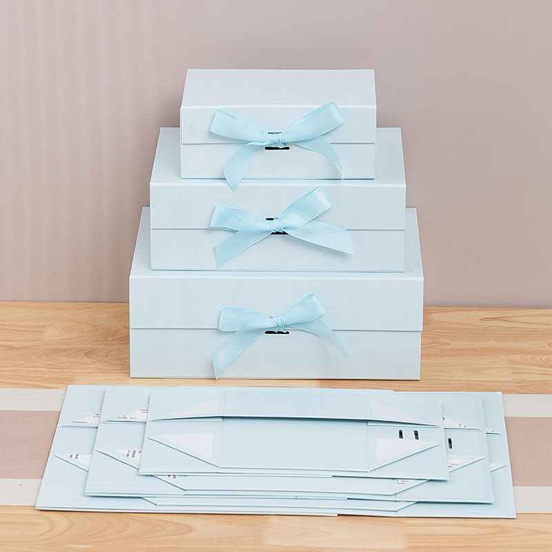 Caja plegable de una pieza Caja de embalaje de cinta Caja de regalo Caja de regalo de arco Caja de regalo de cumpleaños Caja de regalo de fiesta de San Valentín image 11