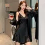春秋季情趣蕾丝薄款睡袍