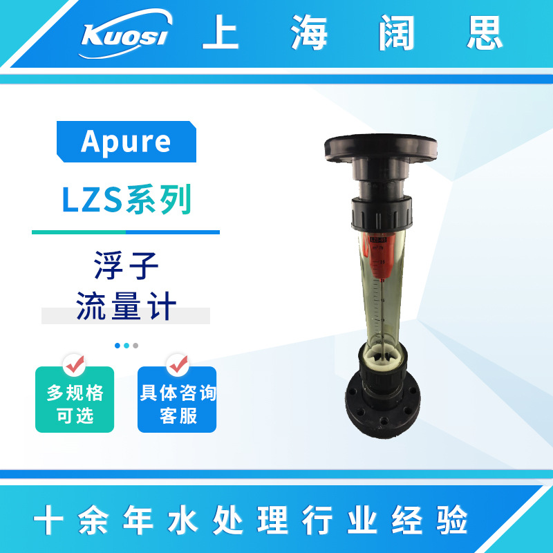 Apure浮子流量计LZS型塑料转子流量计DN15/25/32/50/65/100/125