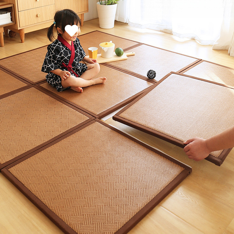 Japanese Tatami Floor Mat Rattan Mat Carpet Bedroom Living Room Xpe Splicing Mat Foam Floor Mat Thick Climbing Mat