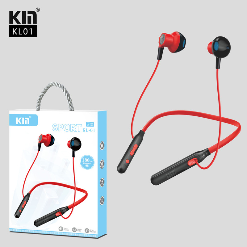 Kin-Kl01 Bluetooth Earphones, Dual-Ear Wireless Sports Running Neckband In-Ear Ear-Hook Style