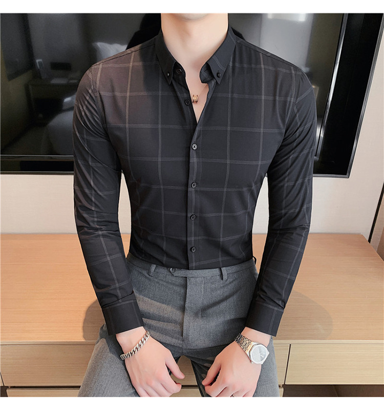 F5612 880K ÁO SƠ MI NAM HEYTYOR DÁNG ÔM BODY GỢI CẢM SEXY KẺ CARO MÙA XUÂN THU ĐÔNG PHONG CÁCH HÀN QUỐC KẺ CARO THỜI TRANG NAM G03 SẢN PHẨM MỚI