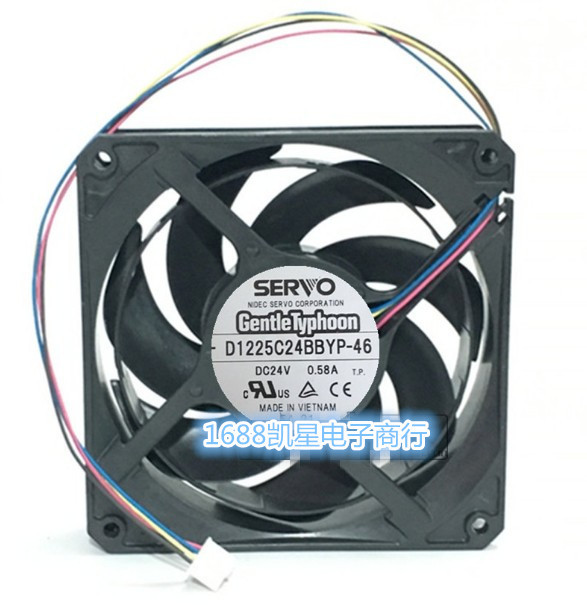 GENTLE TYPHOON DP2K-8S引擎风扇 D1225C24BBYP-46 24V 0.58A 4线