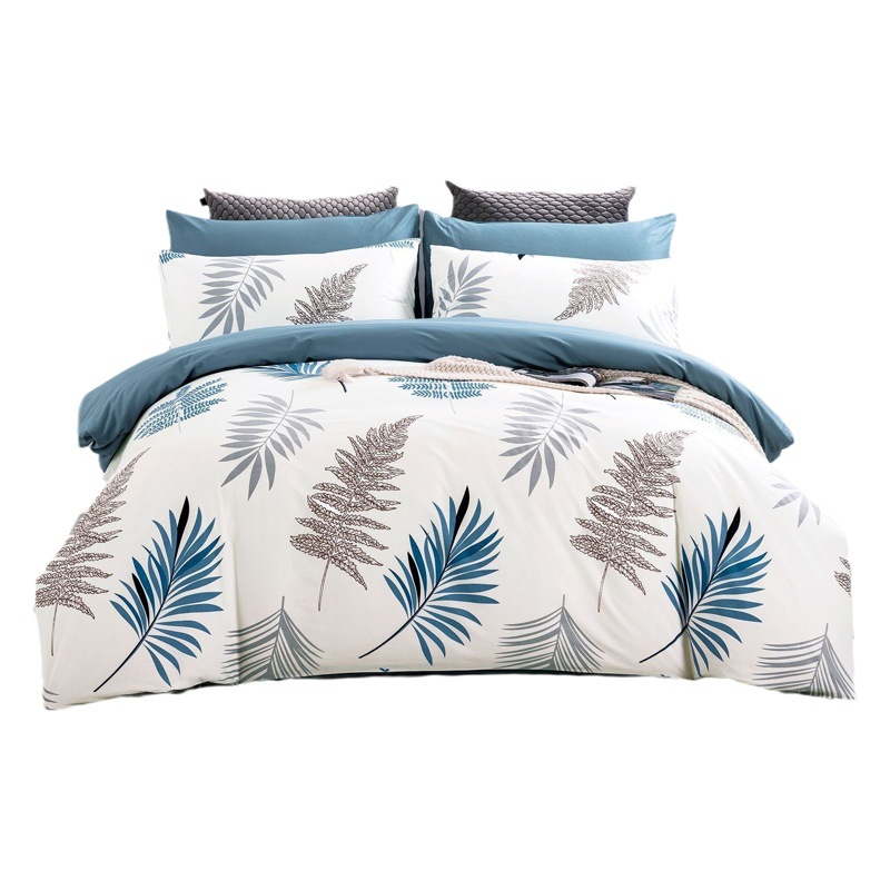Algodón puro de cuatro piezas de ropa de cama dormitorio de estudiantes sábana cubierta del edredón Algodón puro simple piel-friendly nueva cubierta del edredón impreso Doble