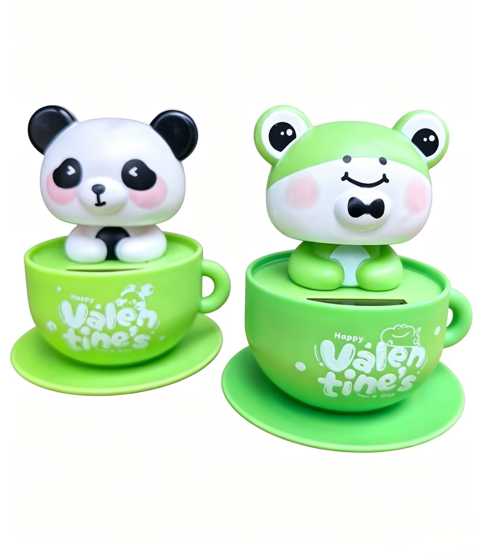 Solar-Powered Panda Bobblehead Ornament, Cute Cartoon Car Interior Creative Decoration, New Model Nodding Doll for Car