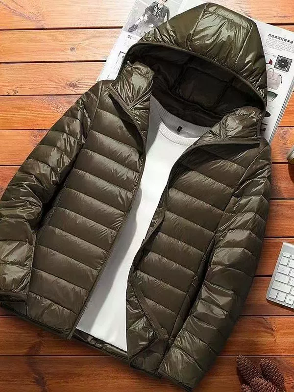 Короткая пуховик с капюшоном, зимняя, плюс-вайд, M–5XL, легкая и теплая