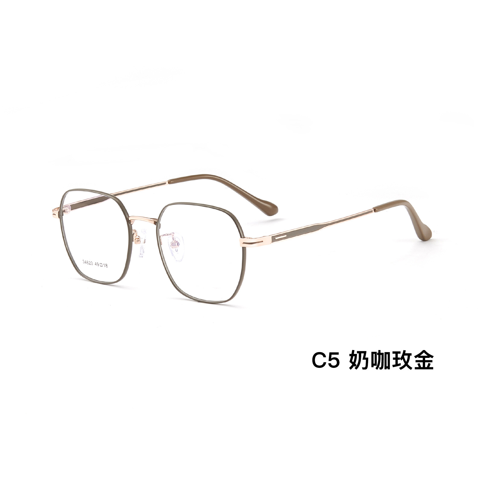 VOSS mismo suave pequeño cuadrado aleación vintage gafas marco alto elástico gafas Piernas Sin clip de la cara puede ser equipado con gafas Danyang lote