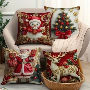 Navidad almohada cubierta de decoración para el hogar almohada de la sala de estar sofá cojín cubierta de dormitorio almohada de cabeza fábrica al por mayor