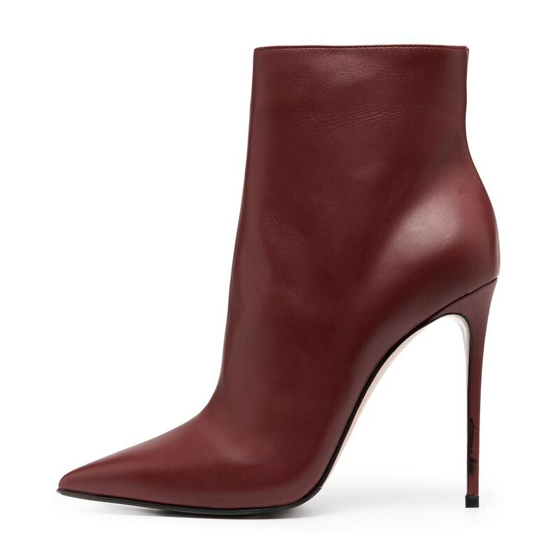 Cross-border plus size fashion boots Europe and the United States pointed thin high-heeled women's short boots foreign trade AliExpress Amazon independent station