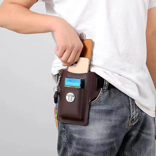  new summer mobile phone waist bag for men, convenient for working on the construction site, lightweight, hanging on the waist and wearing a belt, mobile phone bag wholesale