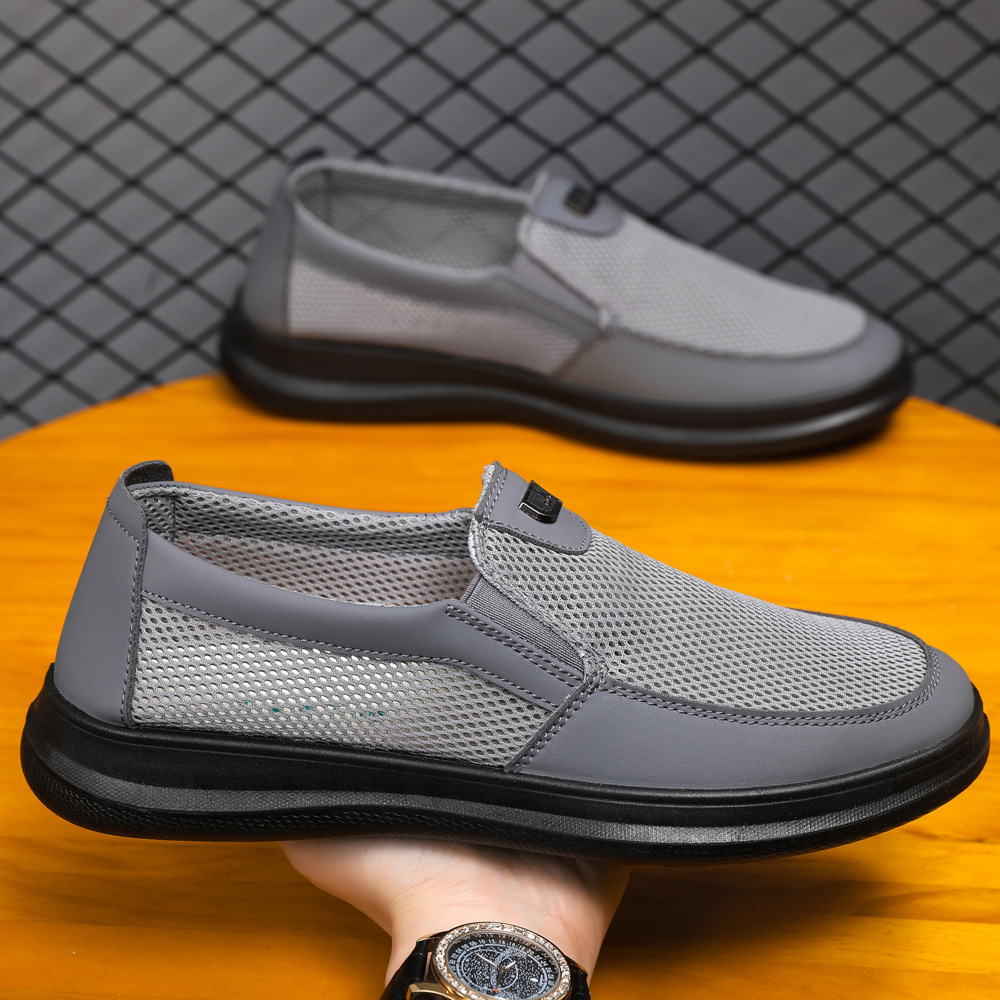 Zapatos casuales para hombres de edad media y vieja con suela suave, zapatos de zapato transpirables, viejos zapatos de tela transpirables de malla de Beijing. image 4