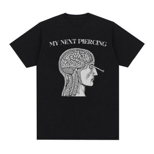 Vintage My Next Piercing Funny Meme T Shirt Men's O-Neck Hig