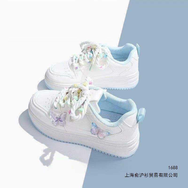 Girls' Shoes 2026 Spring and Autumn New Children's Butterfly Sneakers Student Casual Sports White Shoes for Older Children