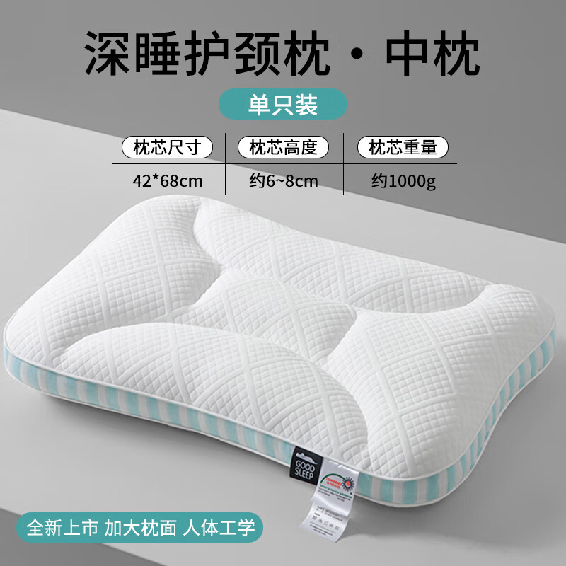 Almohada para dormir profundo, almohada para el cuello, un par de piezas especiales para dormir para adultos, no colapsar, almohada para una sola persona para dormir de lado, almohada para todo el cabezal