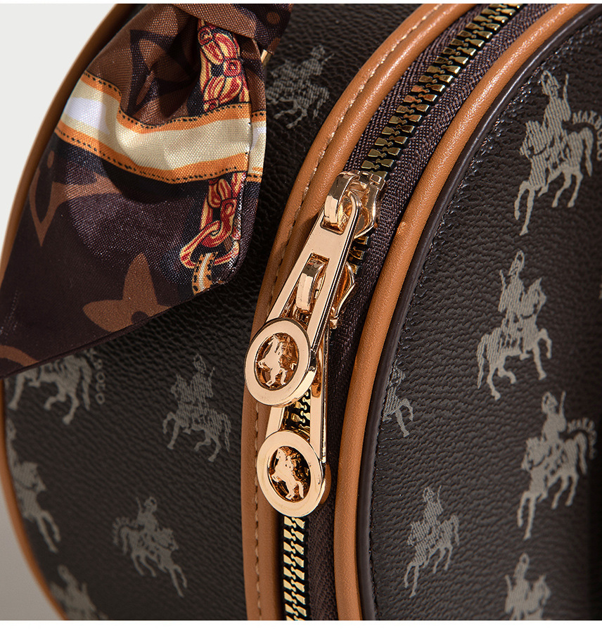 Genți de damă de lux 2023, geantă rotundă cu imprimeu retro pentru tort, de nișă franceză, geantă de damă cu umăr larg, geantă crossbody_voghion.com