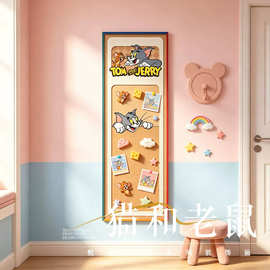 不锈钢磁吸冰箱贴装饰画猫和老鼠照片展示墙壁画客厅玄关可爱挂画
